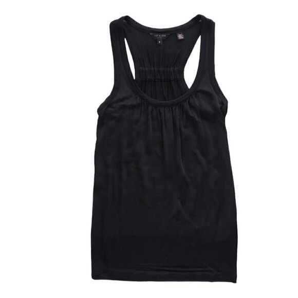 Ted Baker Skylon Black Mesh Racerback Tanks Top Semi Sheer - Picture 1 of 5